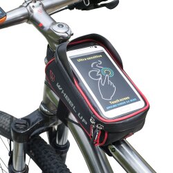 Fahrrad Tasche Rahmentasche Oberrohrtasche Smartphone Halterung  rot