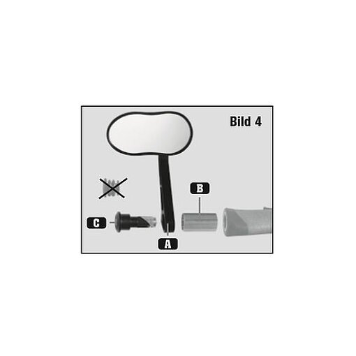 ergotec Adapter für Rückspiegel, schwarz, AS
